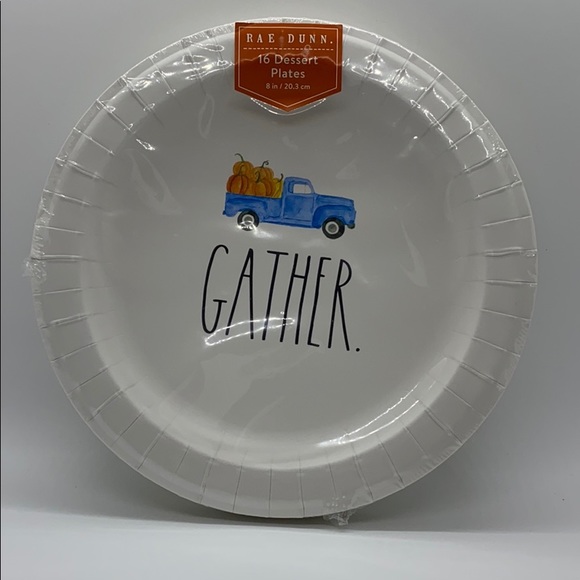 RAE DUNN 16 HEAVY DISPOSABLE DESERT PLATES. - Picture 2 of 3